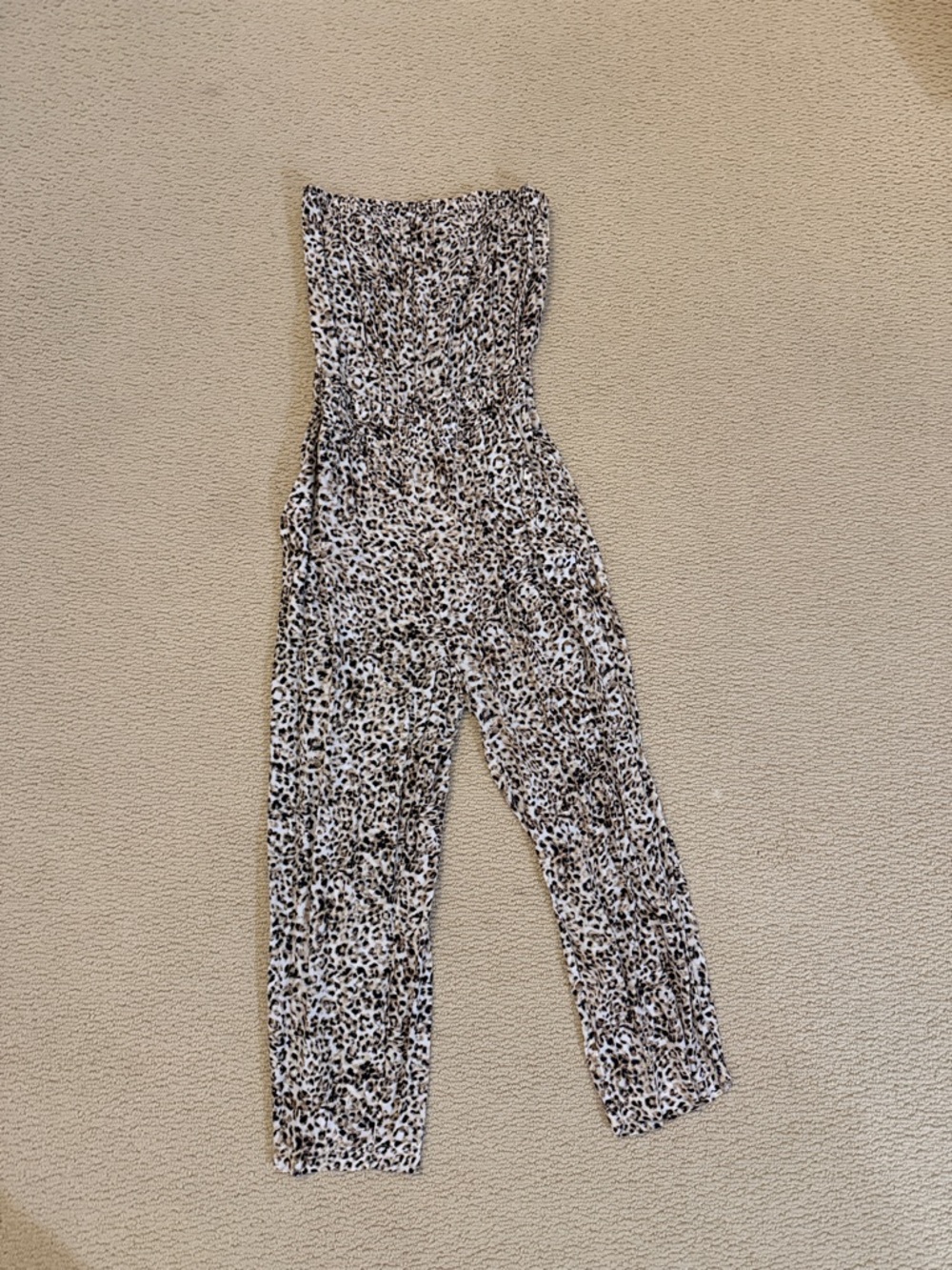 Blue Life Strapless Leopard Print Jumpsuit in Brown and Black